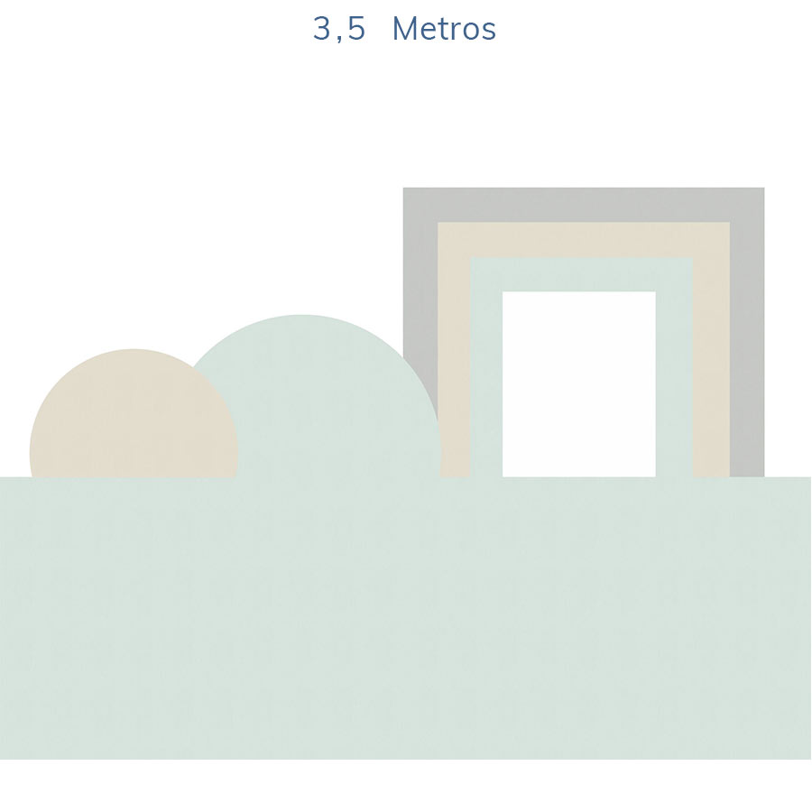 Papel de Parede Infantil Geométrico Círculos e Retângulos - Mural