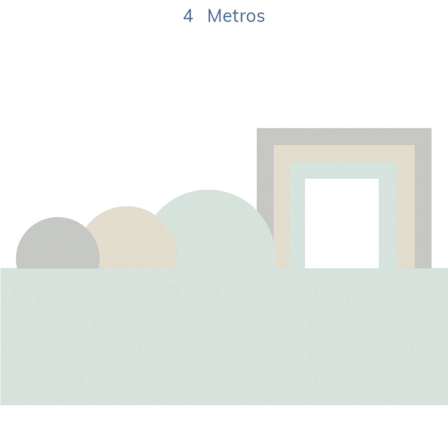 Papel de Parede Infantil Geométrico Círculos e Retângulos - Mural