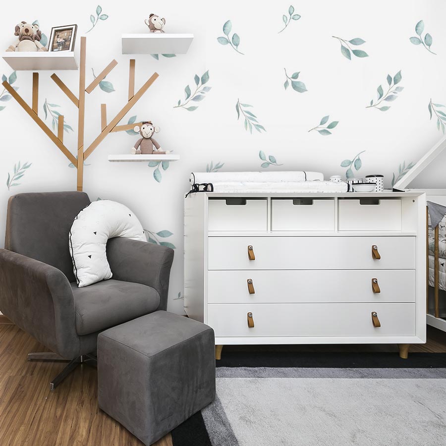 Papel de Parede Infantil Folhas Nature Tiffany