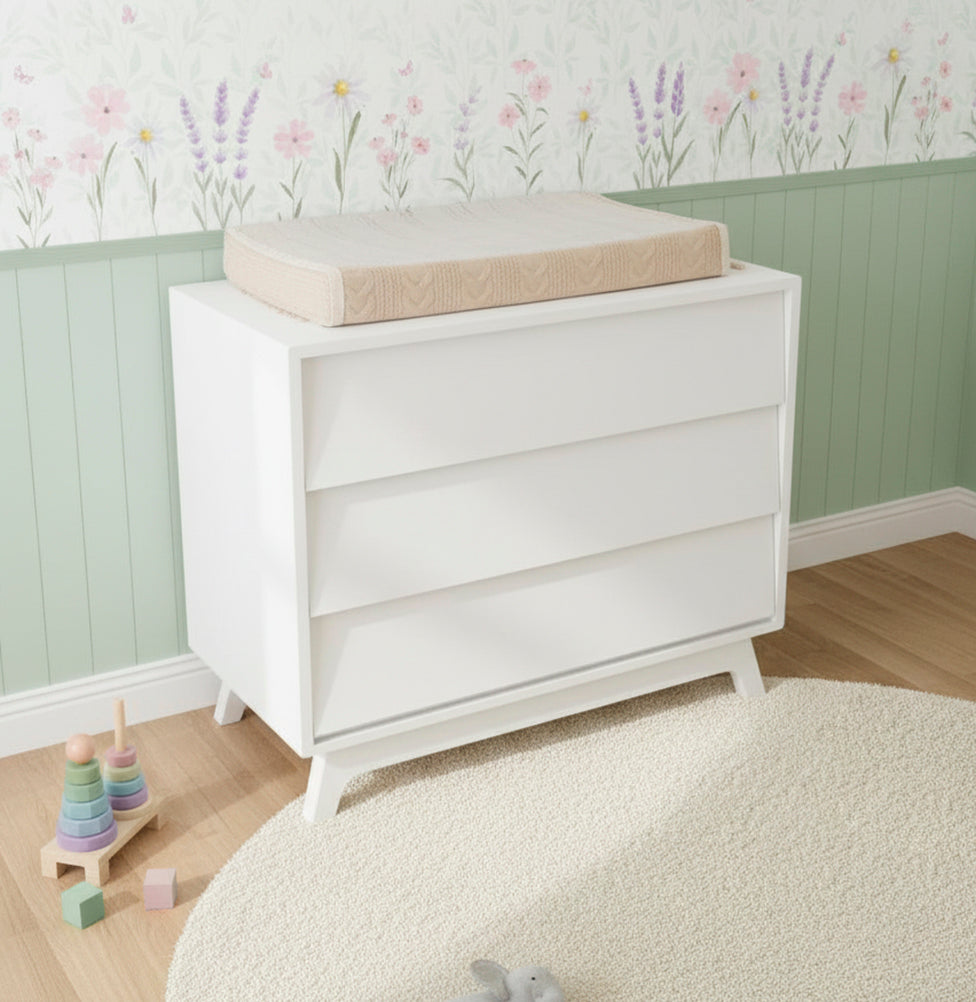 Cômoda de Bebê Raika 3 Gavetas Branco