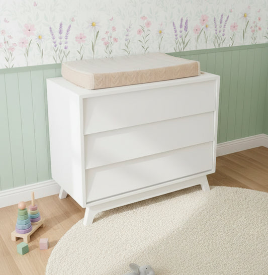 Cômoda de Bebê Raika 3 Gavetas Branco