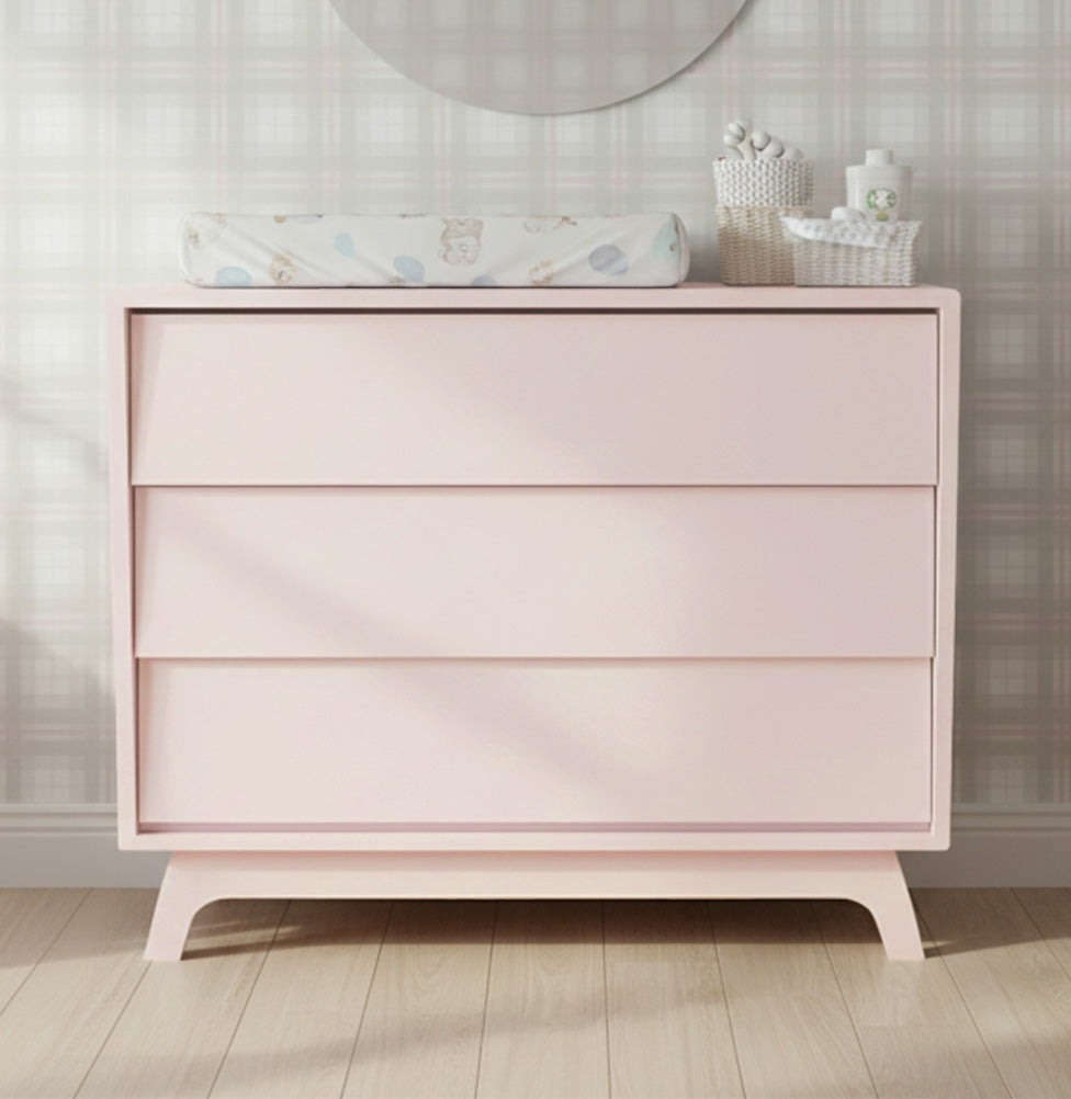 Cômoda de Bebê Raika 3 Gavetas Rosa Claro