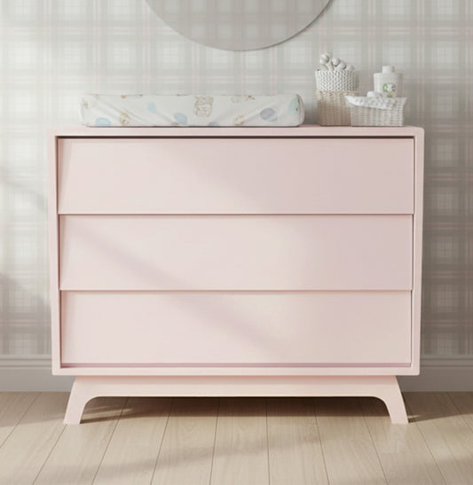 Cômoda de Bebê Raika 3 Gavetas Rosa Claro