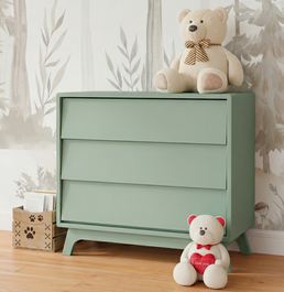 Cômoda de Bebê Raika 3 Gavetas Verde Jardim