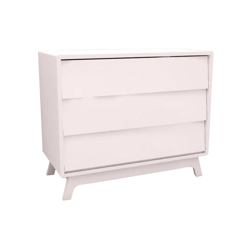Cômoda de Bebê Raika 3 Gavetas Rosa Claro
