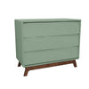 Cômoda de Bebê Raika 3 Gavetas Verde Jardim com Pé Mel