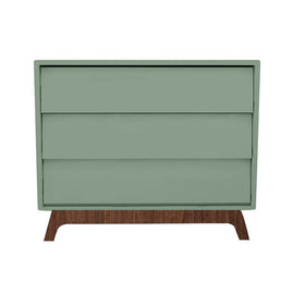 Cômoda de Bebê Raika 3 Gavetas Verde Jardim com Pé Mel