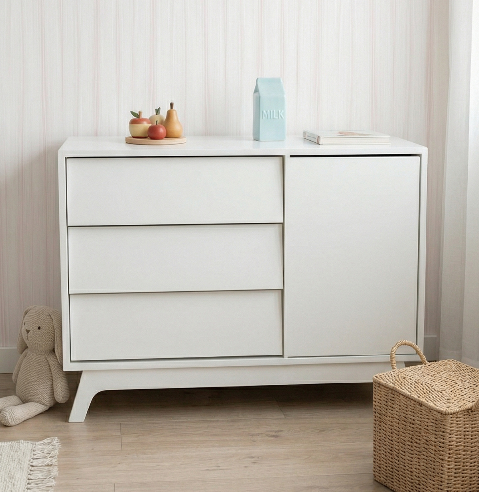 Cômoda de Bebê Raika Com Porta Branco
