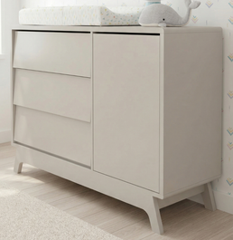 Cômoda de Bebê Raika Com Porta Greige