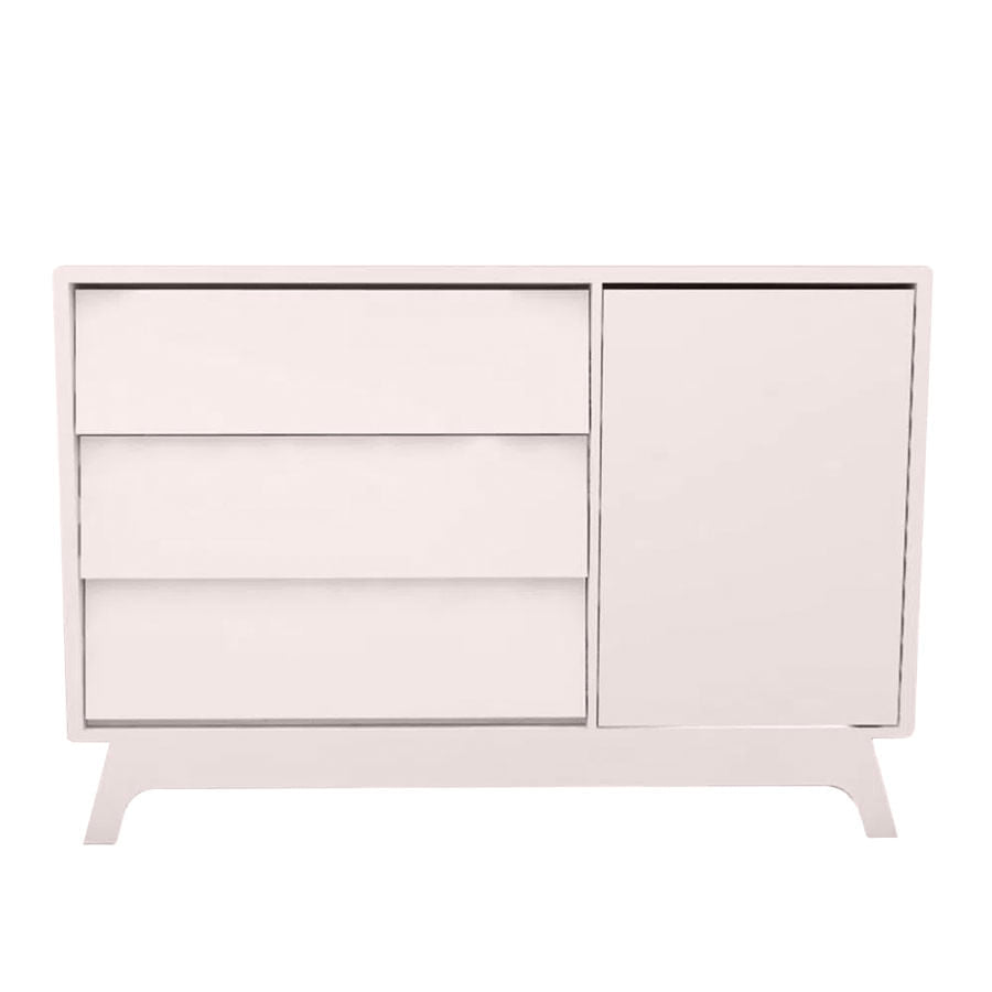 Cômoda de Bebê Raika com Porta Rosa Claro