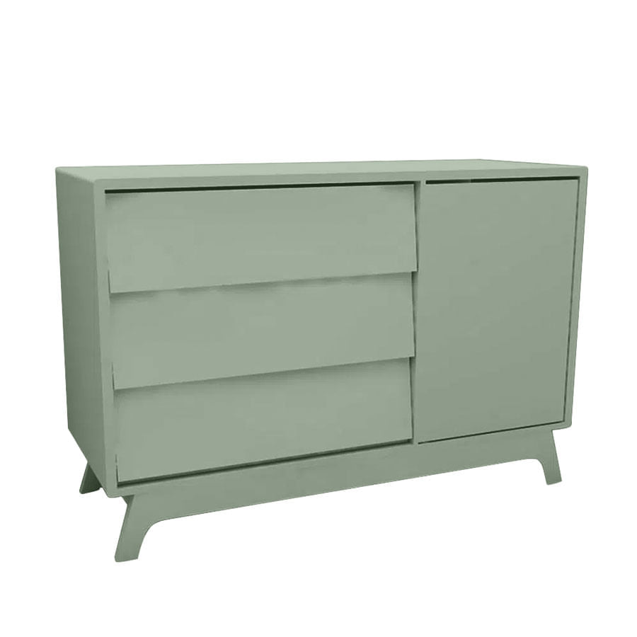 Cômoda de Bebê Raika com Porta Verde Jardim