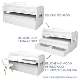 Beliche Multi com Gavetão e Mesa de Estudo Cinza