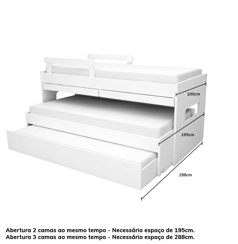 Beliche Multi com Triliche e Escrivaninha – Branca