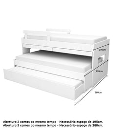 Beliche Multi com Triliche e Escrivaninha – Branca