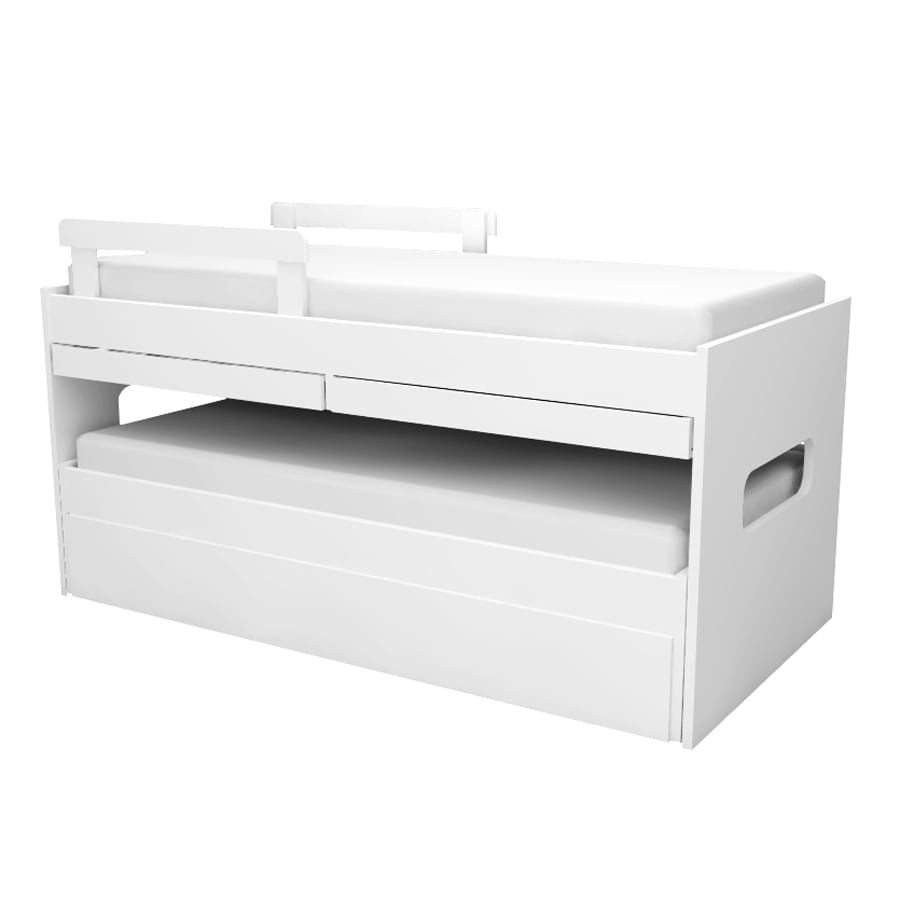 Beliche Multi com Cama Auxiliar e Mesa de Estudo Branca