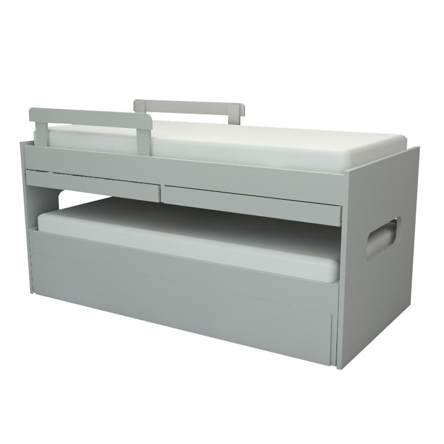 Beliche Multi com Cama Auxiliar e Mesa de Estudo Cinza