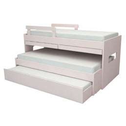 Beliche Multi com Cama Auxiliar e Mesa de Estudo Rosa
