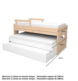 Beliche Multi com Triliche e Escrivaninha – Carvalho