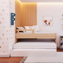 Beliche Multi com Cama Auxiliar e Mesa de Estudo Carvalho