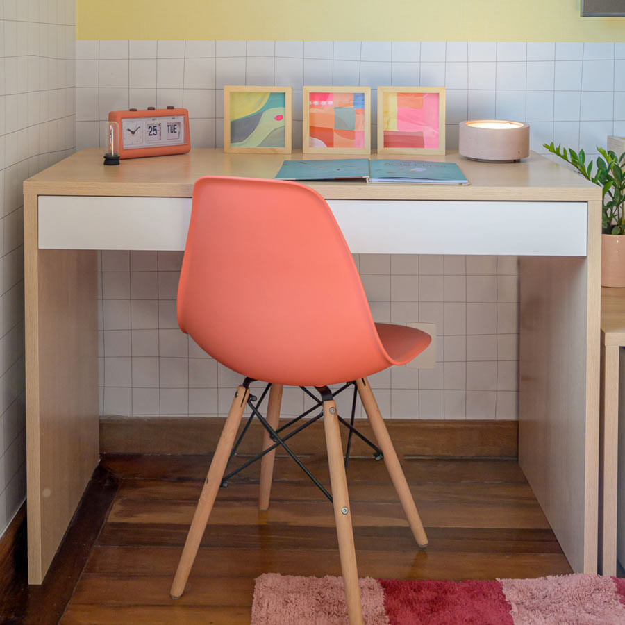 Escrivaninha Up Carvalho 2 Gavetas Brancas