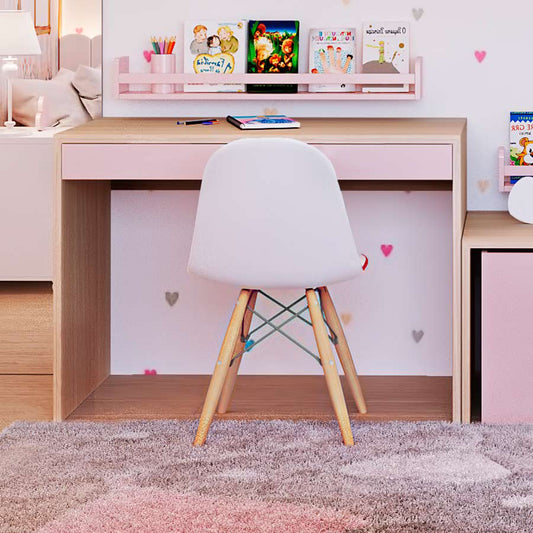 Escrivaninha Up Carvalho 2 Gavetas Rosa