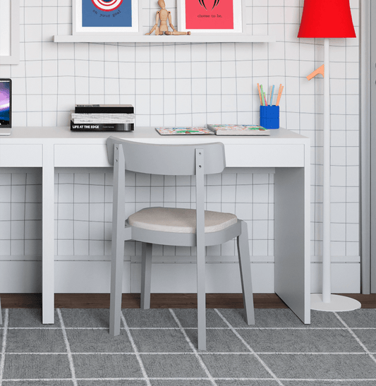 Escrivaninha Up Branca 2 Gavetas Brancas