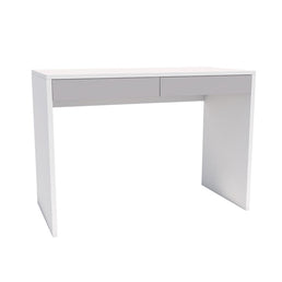 Escrivaninha Up Branca 2 Gavetas Cinza