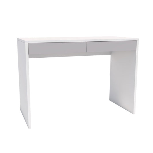 Escrivaninha Up Branca 2 Gavetas Cinza