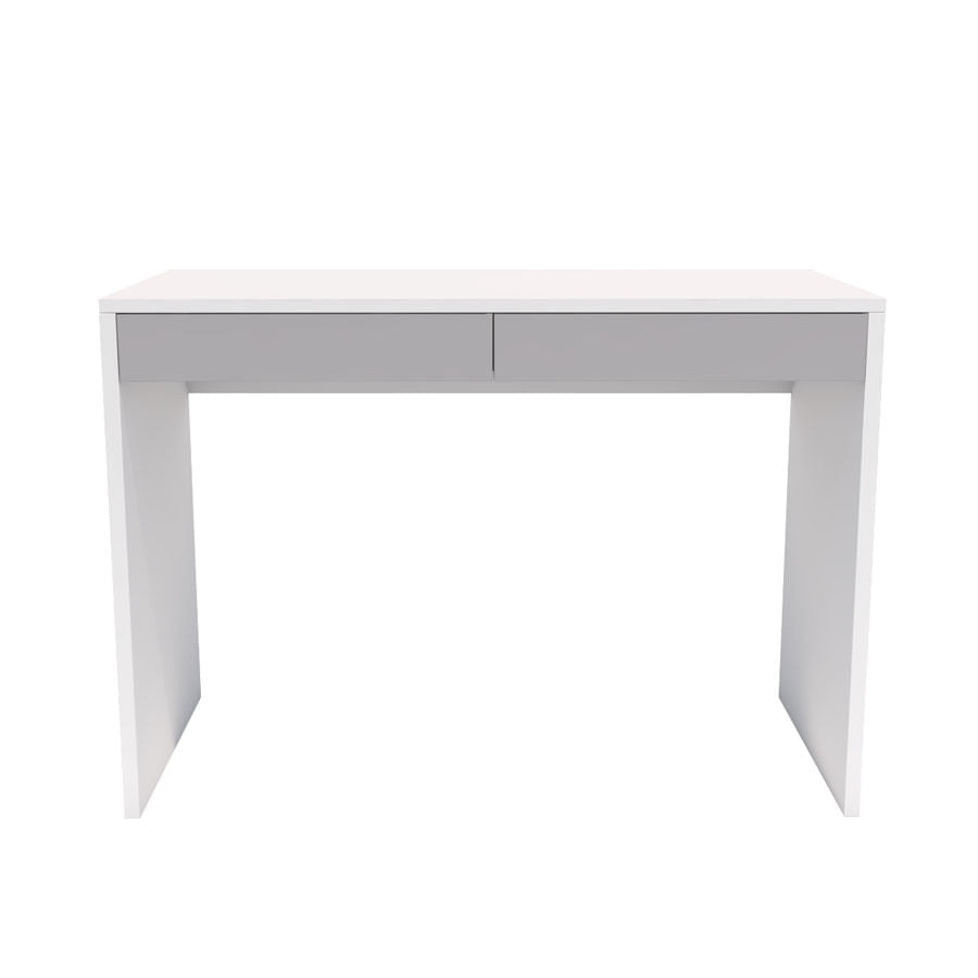 Escrivaninha Up Branca 2 Gavetas Cinza