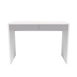 Escrivaninha Up Branca 2 Gavetas Cinza