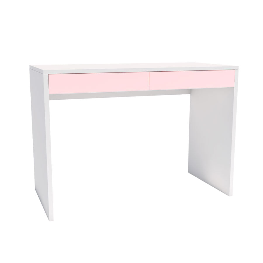 Escrivaninha Up Branca 2 Gavetas Rosa