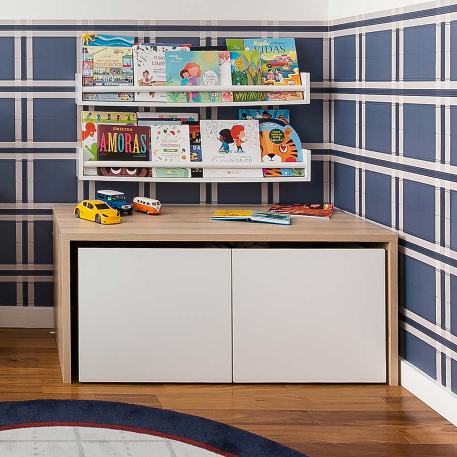 Mesa Infantil Up Carvalho com Caixa Branca