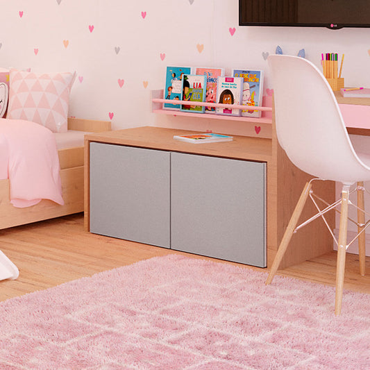 Mesa Infantil Up Carvalho com Caixa Cinza