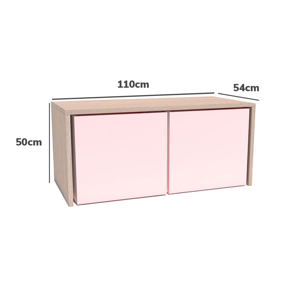 Mesa Infantil Up Carvalho com Caixa Rosa