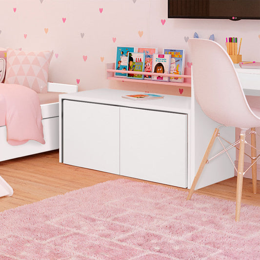 Mesa Infantil Up Branca com Caixa Branca