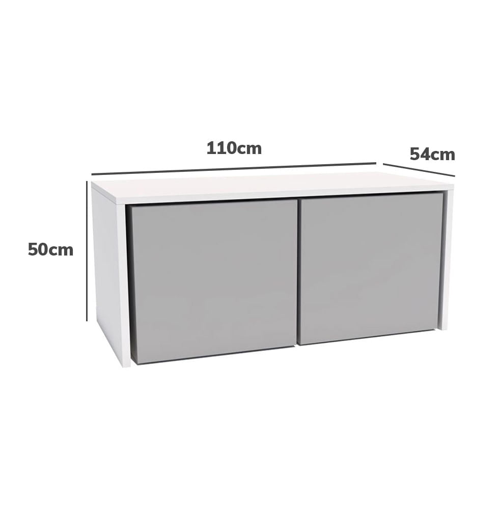 Mesa Infantil Up Branca com Caixa Cinza