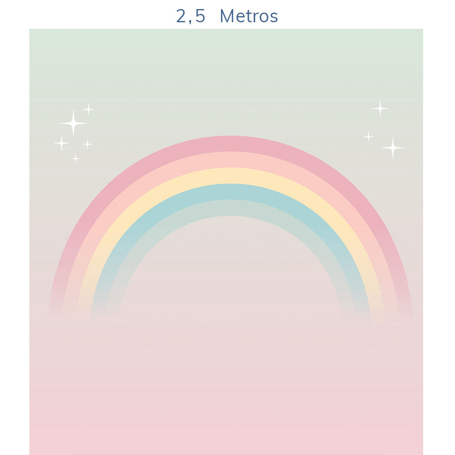 Papel de Parede Infantil Arco Íris Verde - Mural