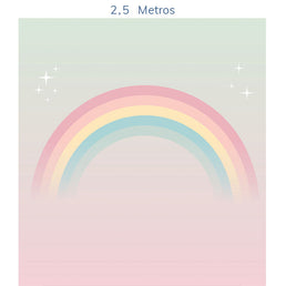 Papel de Parede Infantil Arco Íris Verde - Mural