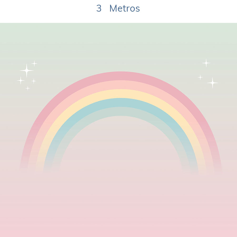 Papel de Parede Infantil Arco Íris Verde - Mural