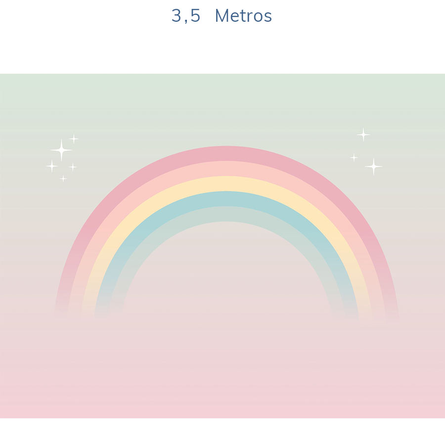 Papel de Parede Infantil Arco Íris Verde - Mural