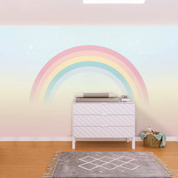 Papel de Parede Infantil Arco Íris Azul - Mural
