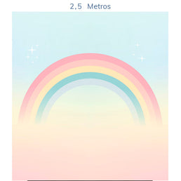 Papel de Parede Infantil Arco Íris Azul - Mural