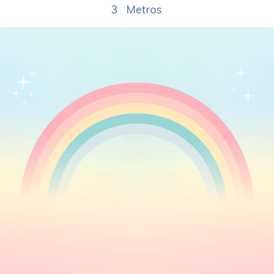 Papel de Parede Infantil Arco Íris Azul - Mural