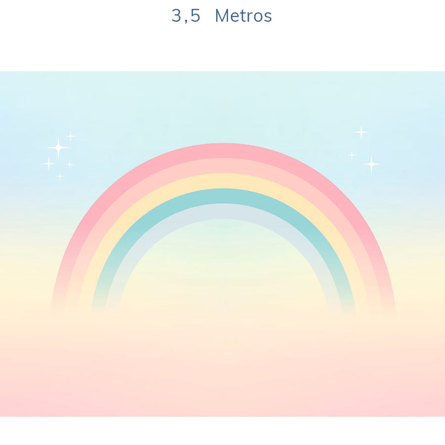 Papel de Parede Infantil Arco Íris Azul - Mural