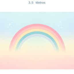 Papel de Parede Infantil Arco Íris Azul - Mural