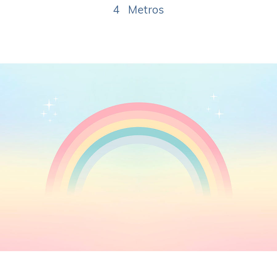 Papel de Parede Infantil Arco Íris Azul - Mural