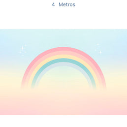 Papel de Parede Infantil Arco Íris Azul - Mural