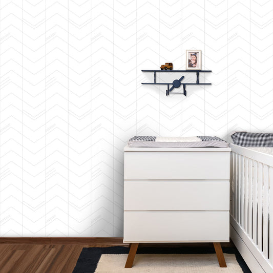 Papel de Parede Infantil Chevron Linhas