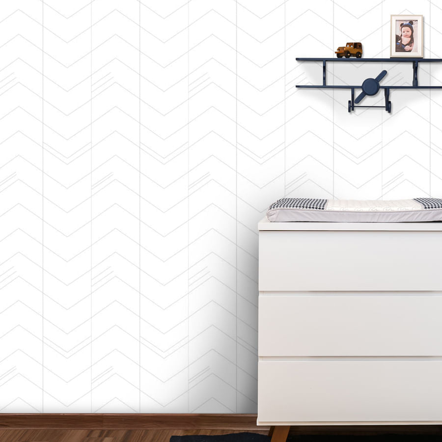Papel de Parede Infantil Chevron Linhas