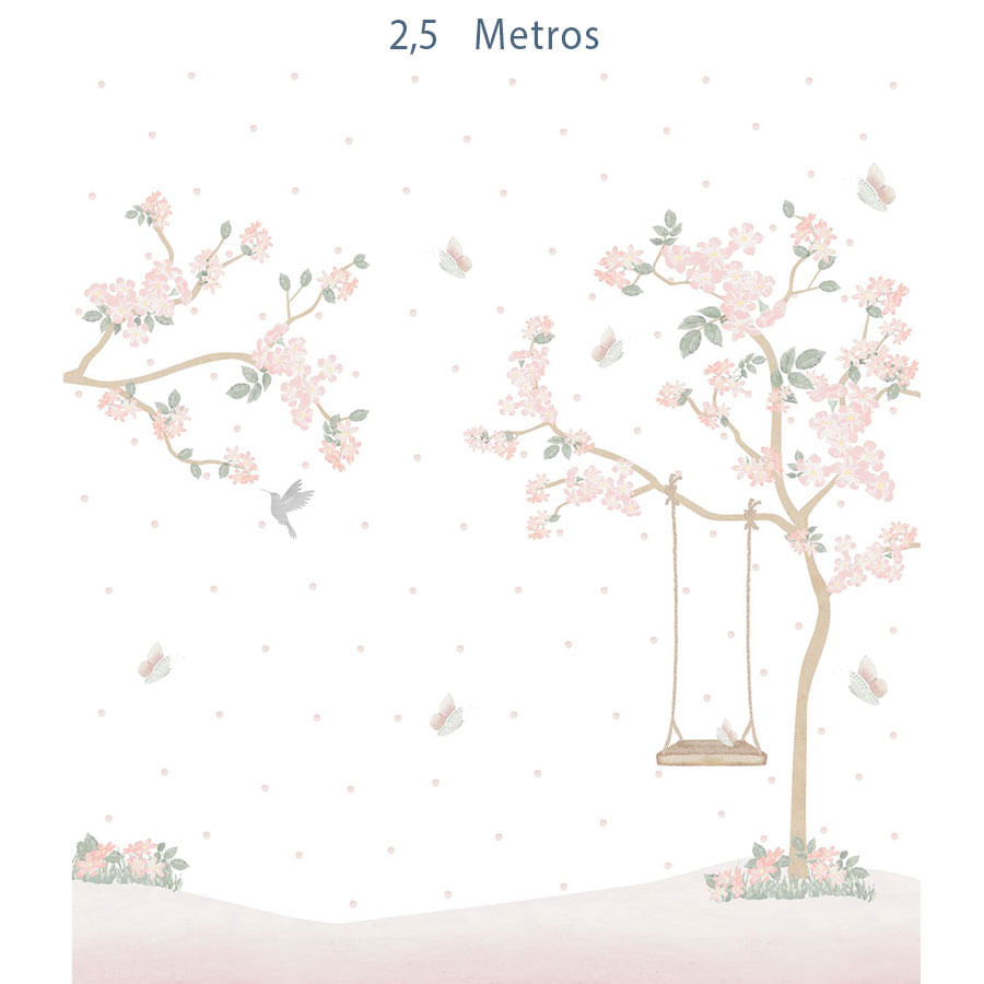 Papel de Parede Infantil Jardim Liv Lado Direito - Mural